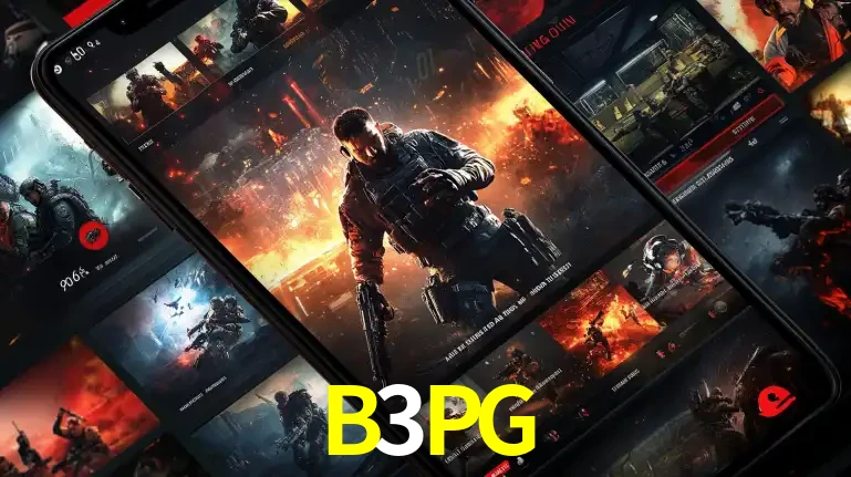 Tela de um celular exibindo uma galeria de jogos de tiro com temática militar, mostrando a variedade de e-sports disponíveis para apostas na plataforma de entretenimento B3PG.