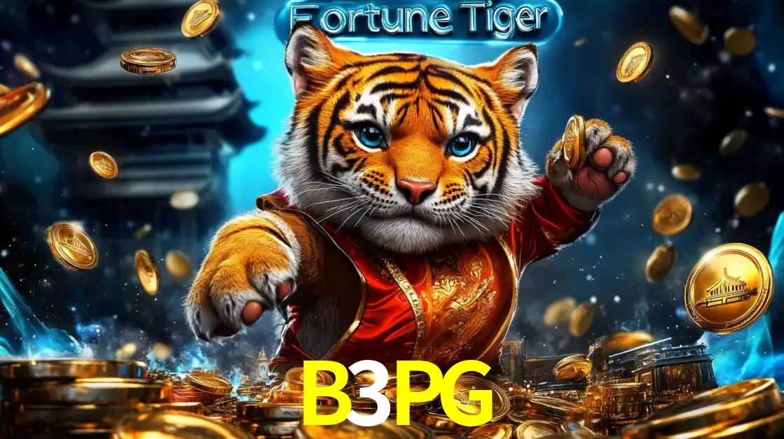 Imagem promocional do jogo de slot Fortune Tiger, com um tigre majestoso em traje tradicional cercado por uma fortuna em moedas de ouro, disponível agora no cassino B3PG.